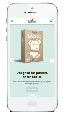 BabyBoss website homepage mobile design