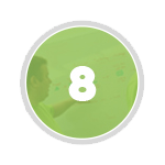 Green bubble for the eighth phase of our approach to website design