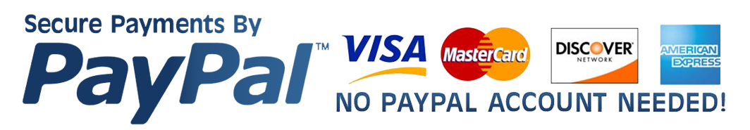 Paypal logo with popular credit card logos