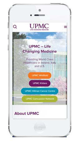 UPMC website homepage mobile design