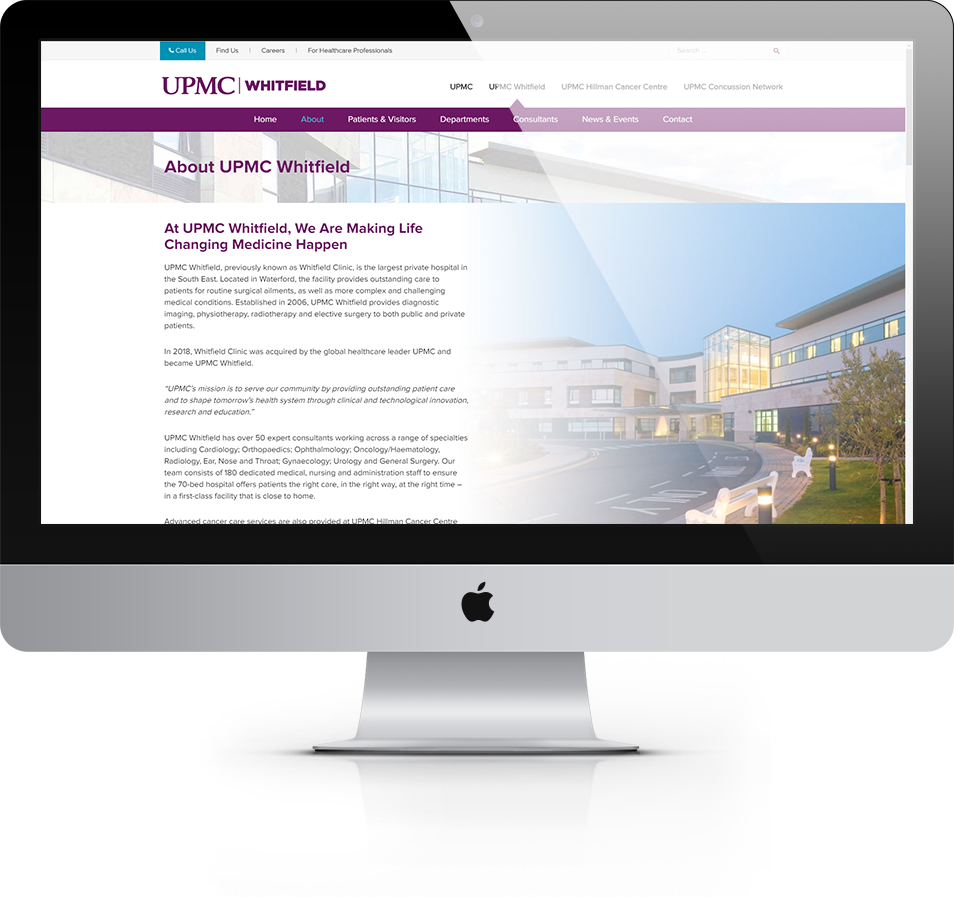 UPMC by Ireland Website Design Ireland Website Design